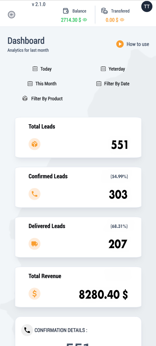 CODZOSS Mobile Dashboard